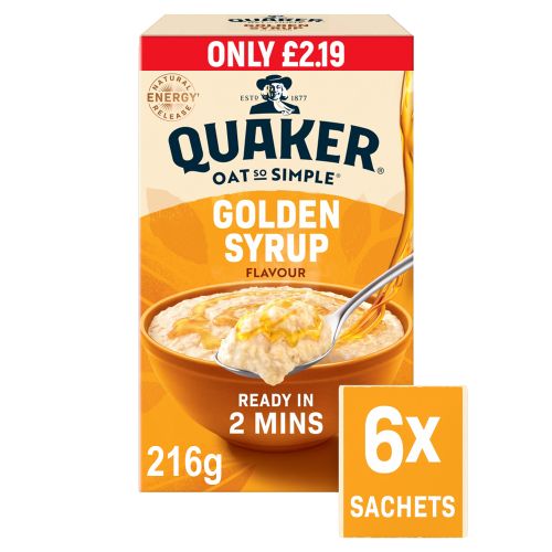 Quaker Oat So Simple  Golden Syrup Sachets 8x216g PM £2.19