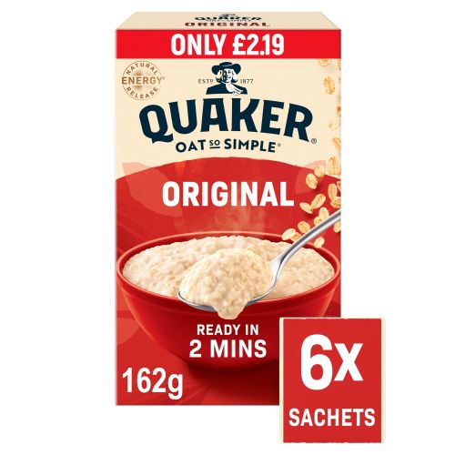 Quaker Oat So Simple  Original Sachets 8x162g PM £2.19