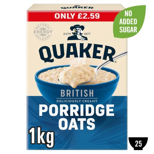 Quaker Rolled Porridge Oats  6x1kg PM £2.59