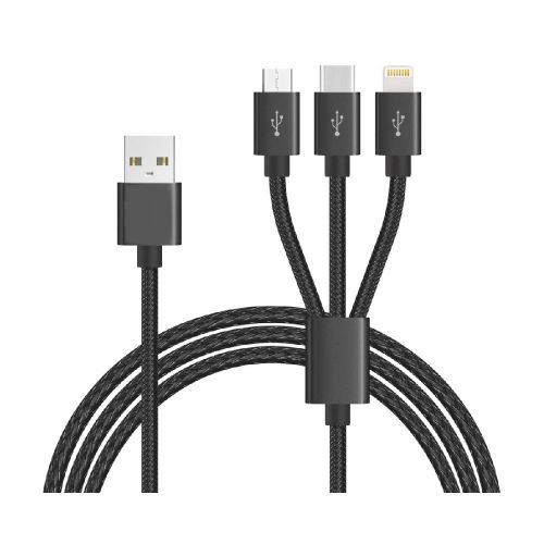 Braided 3-in-1 Cable Iphone Micro Type-C 1x1