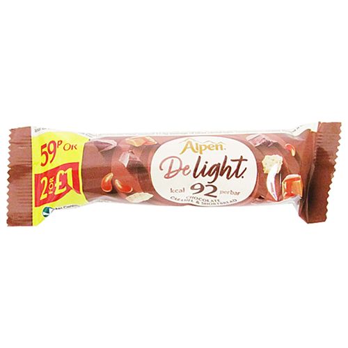 Alpen Delight Choc Carml Shortbrd 24x24g PM 59p 2 for £1