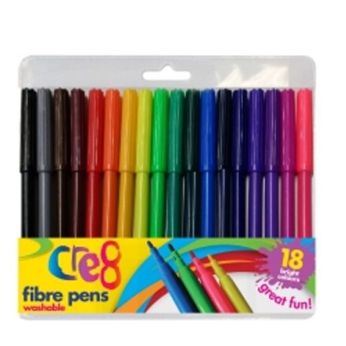 Fibre Pens 18 Colours 1x12s