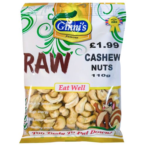 Ginnis Cashew Nuts 10x110g PM £1.99