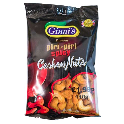 Ginnis Cashew Nuts Spicy Peri Peri 10x110g PM £1.99