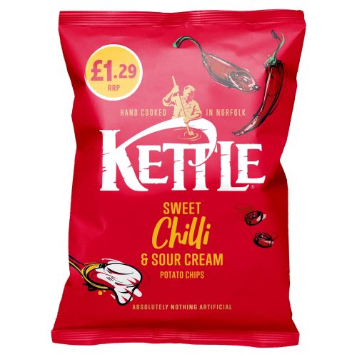 Kettle Chips Ridge Cut Asian Chilli Beef 12x80g PM £1.29