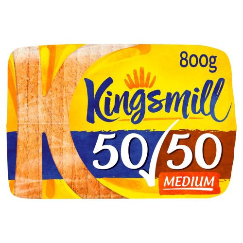 Kingsmill 50/50 Medium Bread 1x800g